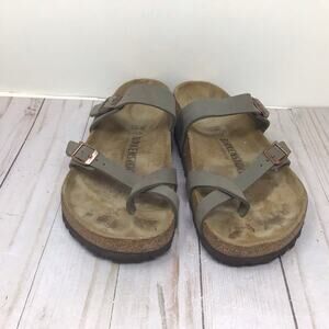 Birkenstock Mayari Womens Sandals Gray Cork Bed Shoes Size 7 Women 5 Men